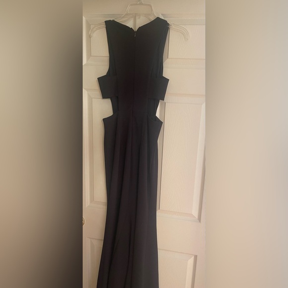 Lulu's Maxi Dress Black Cutout Mermaid Long Cocktail Formal Prom Evening Gown - Picture 5 of 7